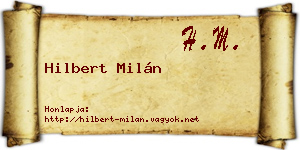 Hilbert Milán névjegykártya