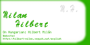 milan hilbert business card